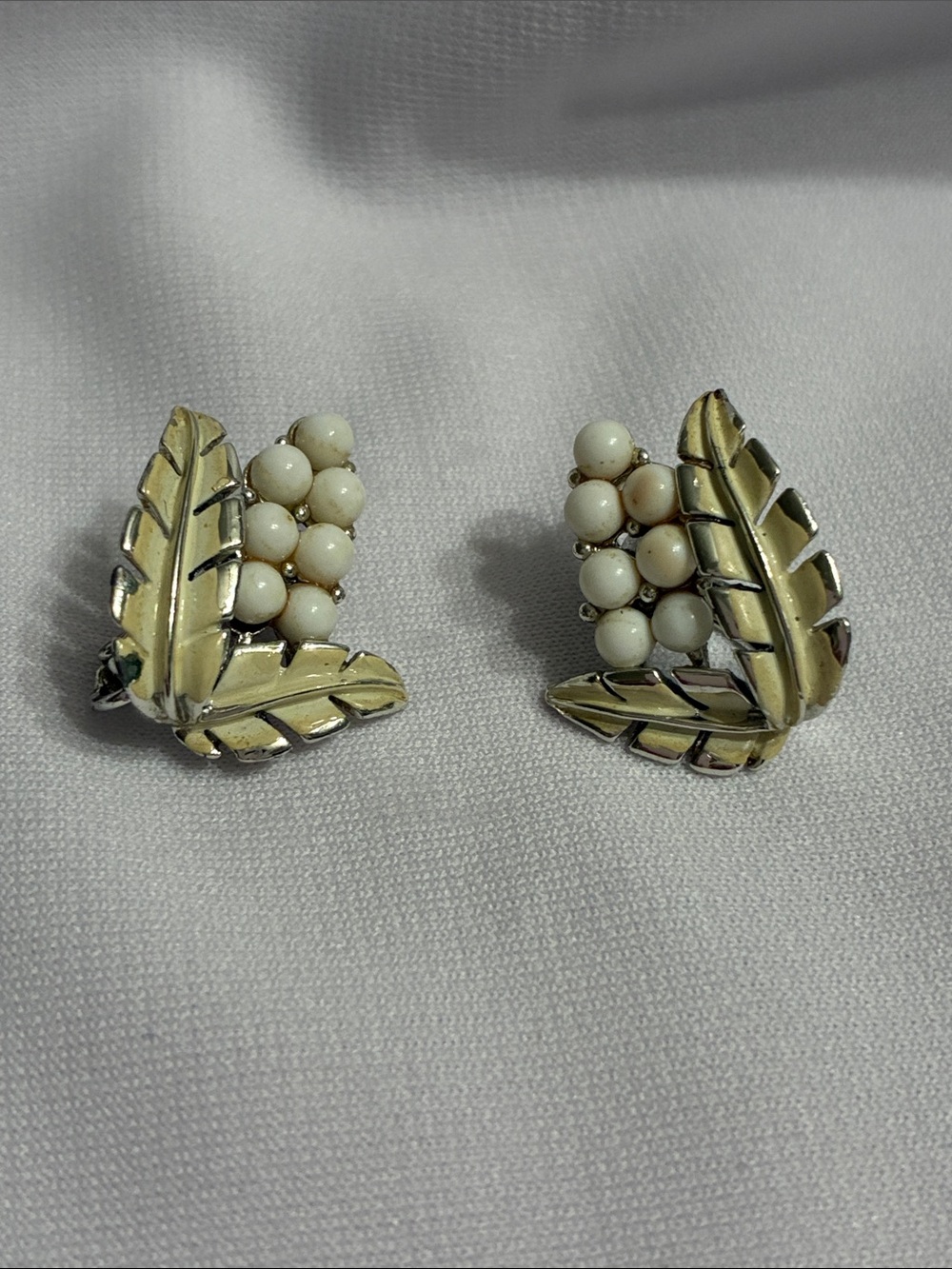 Vintage Coro Leaf and Cluster Clip-on Earrings